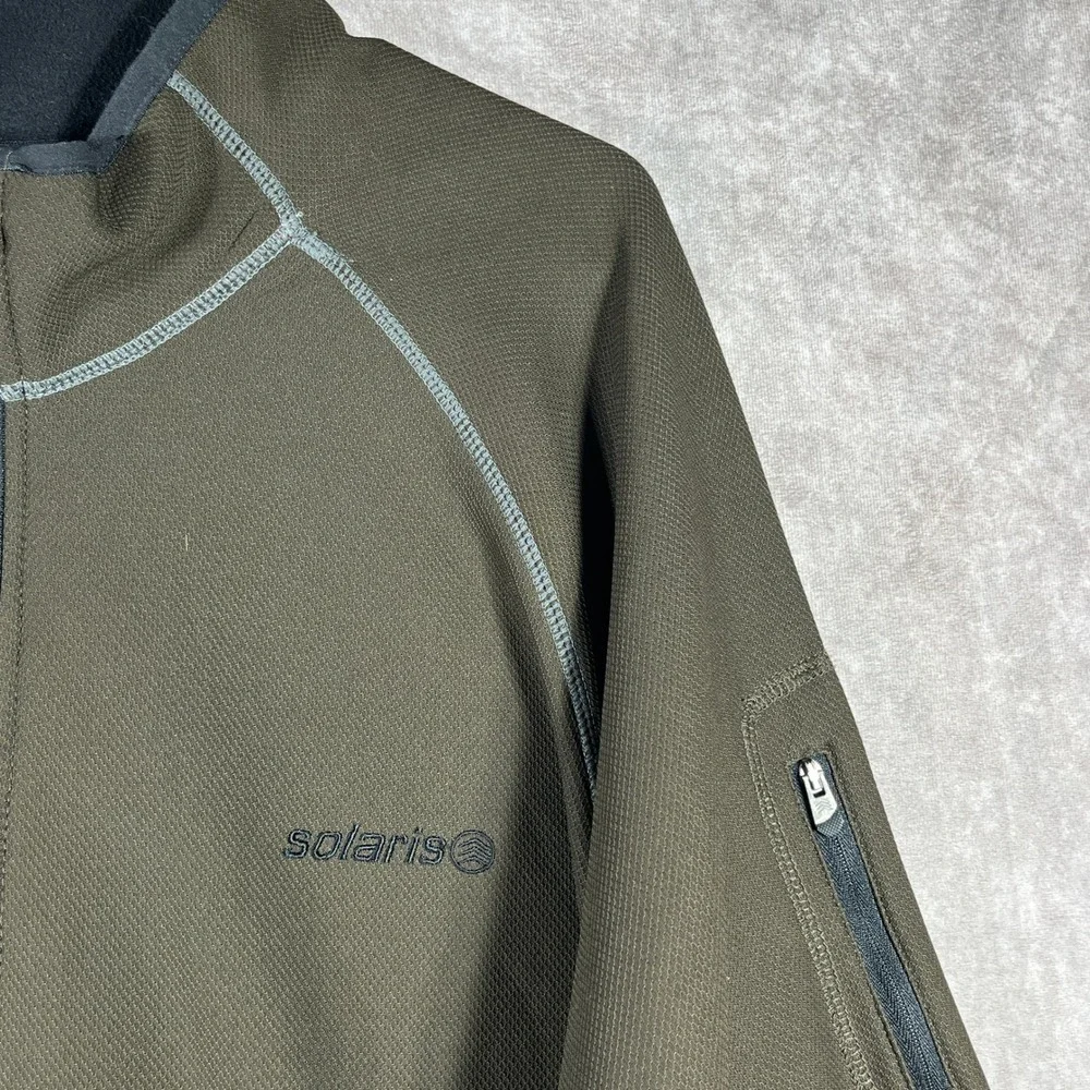 Solaris Sweater Mens XL Olive Green Pullover Jacket 1/4 Zip Long Sleeve Athletic
